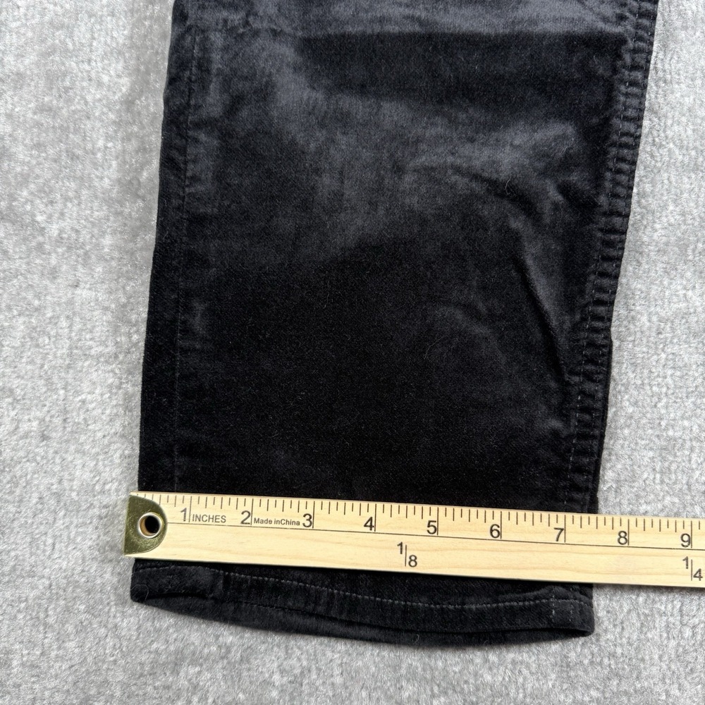 Loft Pants Women's 18 Black Velvet Velour Straight Leg Stretch Modern High Rise - Picture 8 of 10